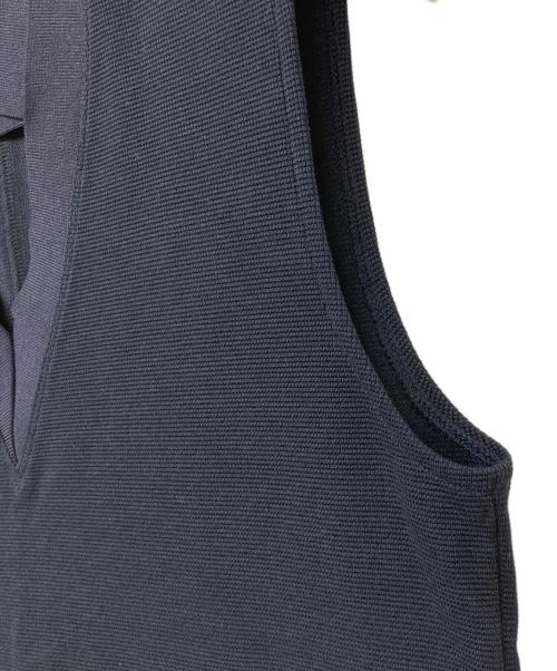 Noble（ノーブル）NOBLE (ノーブル) L’AUBE BLANC (ローブブラン) ミラノリブジャージワンピース ネイビー サイズ:Freeの古着・服飾アイテム