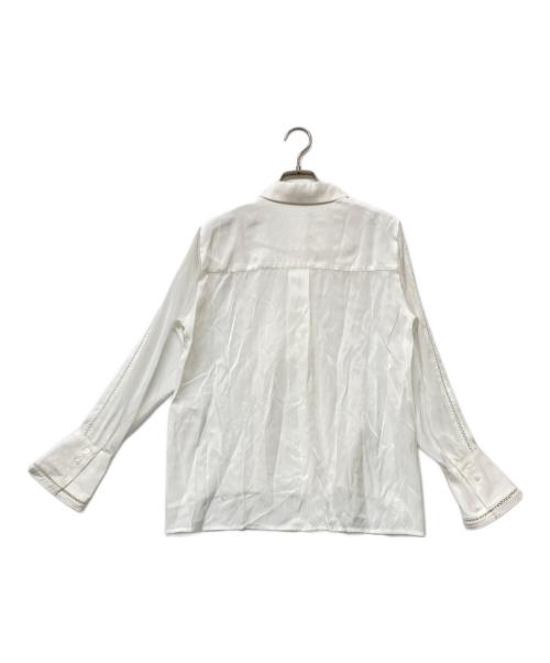L'AUBE BLANC（ローブ ブラン）L'AUBE BLANC (ローブ ブラン) Orchid Embroidered Collar Shirt(オーキッド エンブロイダード カラー シャツ) ホワイト サイズ:FREEの古着・服飾アイテム