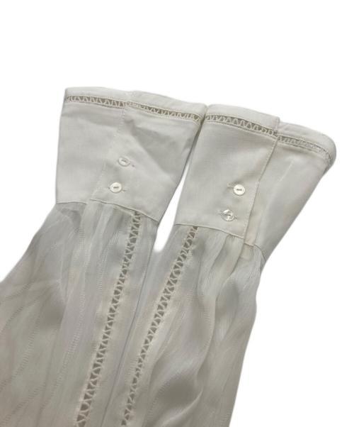 L'AUBE BLANC（ローブ ブラン）L'AUBE BLANC (ローブ ブラン) Orchid Embroidered Collar Shirt(オーキッド エンブロイダード カラー シャツ) ホワイト サイズ:FREEの古着・服飾アイテム