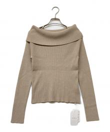 Noble（ノーブル）の古着「ラメmi×オフショルニット」｜ベージュ