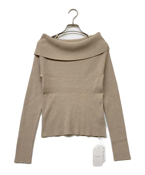 Noble（ノーブル）Noble (ノーブル) ラメmi×オフショルニット ベージュ サイズ:Free 未使用品の古着・服飾アイテム