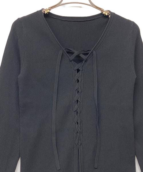 Noble（ノーブル）Noble (ノーブル) 25AW レースアップリブニット ブラック サイズ:Free 未使用品の古着・服飾アイテム