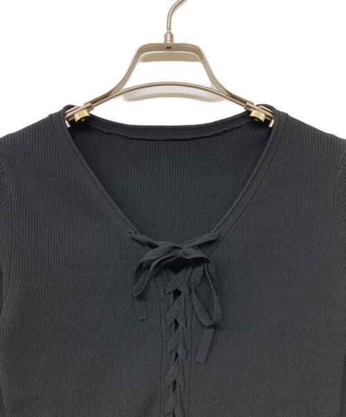 Noble（ノーブル）Noble (ノーブル) 25AW レースアップリブニット ブラック サイズ:Free 未使用品の古着・服飾アイテム