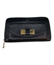 Chloe（クロエ）の古着「リリィ ラウンドファスナーレザーウォレット」｜ブラック