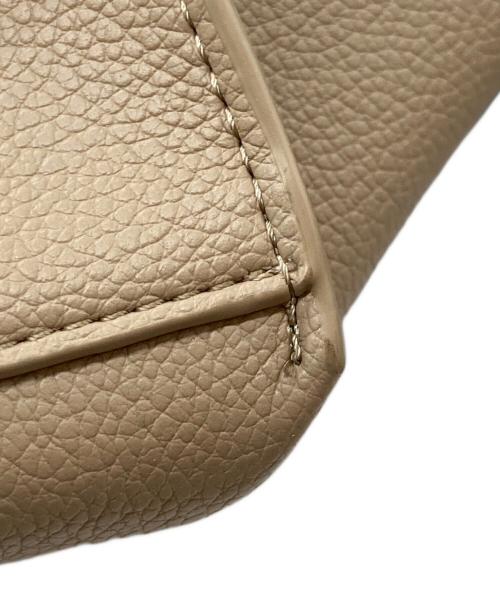 & MyuQ（アンドミューク）& MyuQ (アンドミューク) シボ革レザートートバッグ ベージュの古着・服飾アイテム