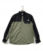 THE NORTH FACEザ ノース フェイス）の古着「L/S Nuptse Shirt(ロングスリーブ ヌプシ シャツ)」｜グリーン