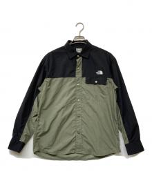 THE NORTH FACE（ザ ノース フェイス）の古着「L/S Nuptse Shirt(ロングスリーブ ヌプシ シャツ)」｜グリーン