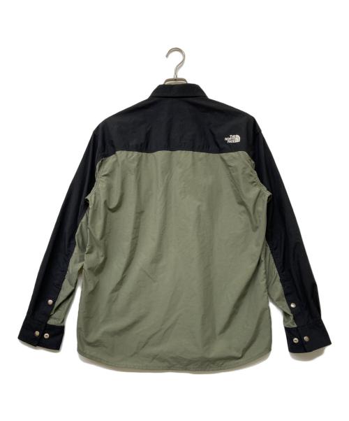 THE NORTH FACE（ザ ノース フェイス）THE NORTH FACE (ザ ノース フェイス) L/S Nuptse Shirt(ロングスリーブ ヌプシ シャツ) グリーン サイズ:sizeⅯの古着・服飾アイテム