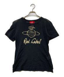 Vivienne Westwood RED LABEL（ヴィヴィアンウエストウッドレッドレーベル）の古着「オーブプリントメッシュカットソー」｜ブラック