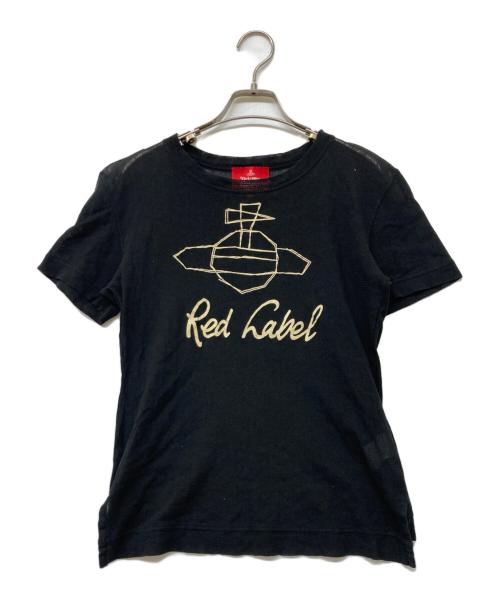 Vivienne Westwood RED LABEL（ヴィヴィアンウエストウッドレッドレーベル）Vivienne Westwood RED LABEL (ヴィヴィアンウエストウッドレッドレーベル) オーブプリントメッシュカットソー ブラック サイズ:00の古着・服飾アイテム