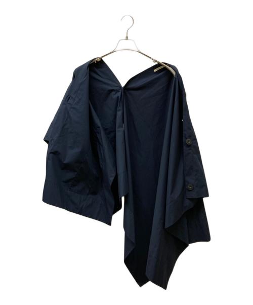HARUNOBUMURATA（ハルノブ ムラタ）HARUNOBUMURATA (ハルノブ ムラタ) 26SS NORIN ASYMMETRY SHIRT ネイビー サイズ:36の古着・服飾アイテム