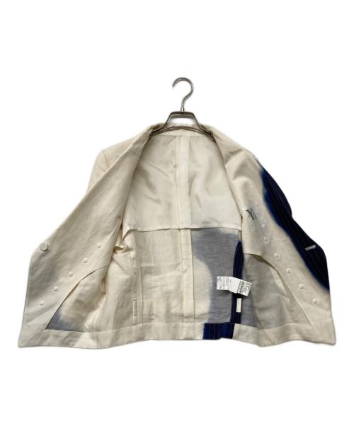 Y's（ワイズ）Y's 23SS LINEN/COTTON SWALLOWTAIL JACKET WITH PARTIAL PINSTRIPE PATTERN/リネン／コットン スワロウテイル ジャケット ウィズ パーシャル ピンストライプ パターンの古着・服飾アイテム