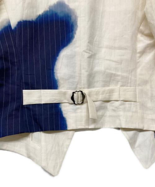 Y's（ワイズ）Y's 23SS LINEN/COTTON SWALLOWTAIL JACKET WITH PARTIAL PINSTRIPE PATTERN/リネン／コットン スワロウテイル ジャケット ウィズ パーシャル ピンストライプ パターンの古着・服飾アイテム