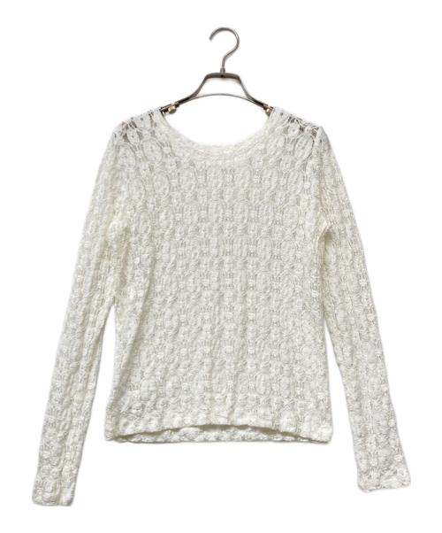 MACPHEE（マカフィー）MACPHEE (マカフィー) コットンナイロンレース クルーネックプルオーバー ホワイト サイズ:sizeSの古着・服飾アイテム