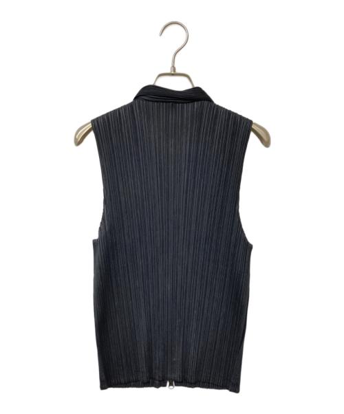 PLEATS PLEASE（プリーツプリーズ）PLEATS PLEASE (プリーツプリーズ) プリーツジップベスト ブラック サイズ:SIZE Lの古着・服飾アイテム