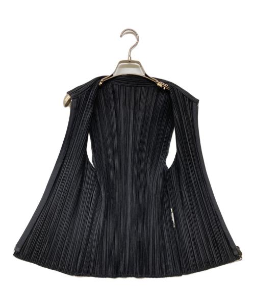 PLEATS PLEASE（プリーツプリーズ）PLEATS PLEASE (プリーツプリーズ) プリーツジップベスト ブラック サイズ:SIZE Lの古着・服飾アイテム