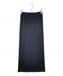 PLEATS PLEASE（プリーツプリーズ）の古着「プリーツロングスカート」｜ブラック