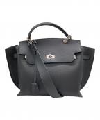 JISTORYジストリー）の古着「SQUARE BELT HANDLE BAG（スクエア ベルト ハンドル バッグ）」｜ブラック
