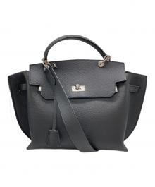 JISTORY（ジストリー）の古着「SQUARE BELT HANDLE BAG（スクエア ベルト ハンドル バッグ）」｜ブラック