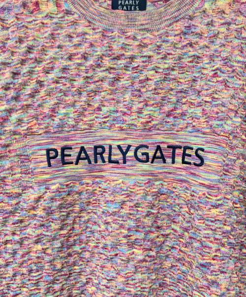 PEARLY GATES（パーリーゲイツ）PEARLY GATES (パーリーゲイツ) 凸凹編み クルーネックニットプルオーバー ピンク サイズ:1の古着・服飾アイテム