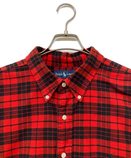 RALPH LAUREN（ラルフローレン）RALPH LAUREN (ラルフローレン) BLAKE ハウスチェックボタンダウンシャツ レッド×ブラック サイズ:SIZEXXLの古着・服飾アイテム