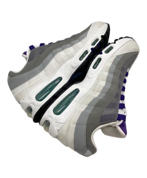 NIKE（ナイキ）NIKE WMNS AIR MAX 95 BIG BUBBLE WHITE/COURT PURPLE-EMERALD GREEN(ウィメンズ エアマックス 95 ビッグバブル ホワイト/コートパープル-エメラルドグリーン) サイズ:28㎝の古着・服飾アイテム