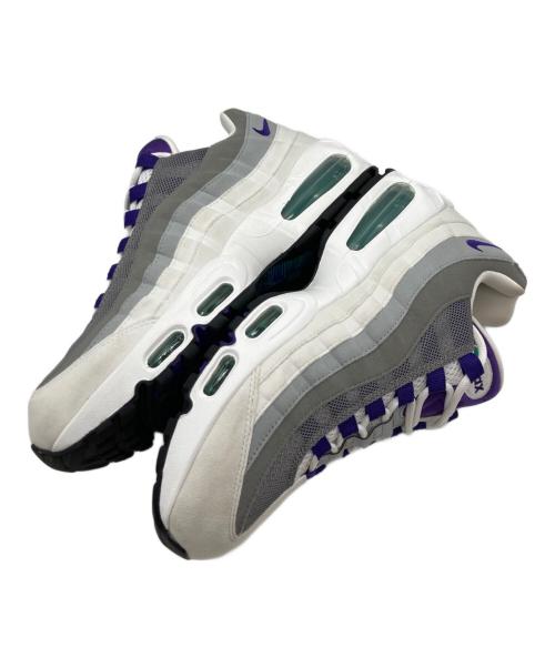 NIKE（ナイキ）NIKE WMNS AIR MAX 95 BIG BUBBLE WHITE/COURT PURPLE-EMERALD GREEN(ウィメンズ エアマックス 95 ビッグバブル ホワイト/コートパープル-エメラルドグリーン) サイズ:28㎝の古着・服飾アイテム