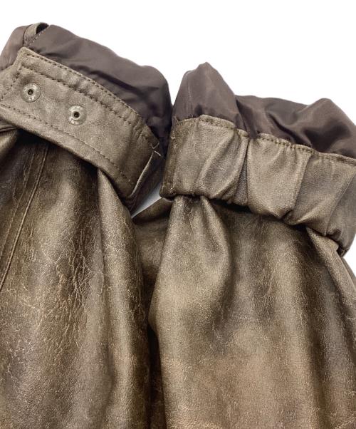 SLY（スライ）SLY (スライ) SLY FAUX LEATHER ZIP UP BZ(スライ フェイク レザー ジップ アップ ブルゾン) ブラウン サイズ:Freeの古着・服飾アイテム