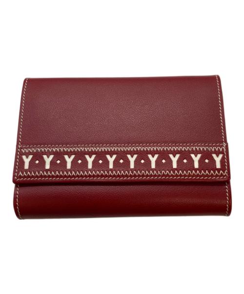 Yves Saint Laurent（イヴサンローラン）Yves Saint Laurent (イヴサンローラン) Yカット ウォレット レッドの古着・服飾アイテム