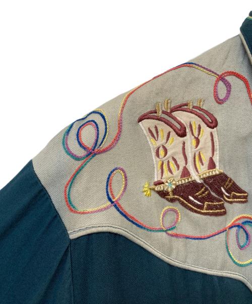 CREAM SODA（クリームソーダ）CREAM SODA (クリームソーダ) 刺繍スタッズ釦ウエスタンシャツ ダークグリーン サイズ:FREEの古着・服飾アイテム