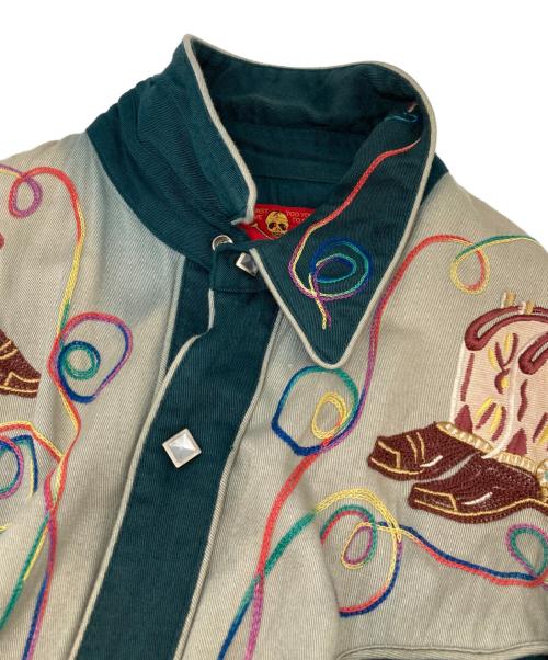 CREAM SODA（クリームソーダ）CREAM SODA (クリームソーダ) 刺繍スタッズ釦ウエスタンシャツ ダークグリーン サイズ:FREEの古着・服飾アイテム