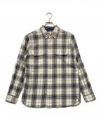 LEVI'Sリーバイス）の古着「Classic Worker Long Sleeve Shirt/クラシック・ワーカー・ロング・スリーブ・シャツ」｜グレー×ホワイト