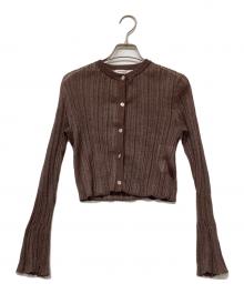 HER LIP TO（ハーリップトゥ）の古着「Random Ribbed Knit Cardigan　(ランダム リブ ニット カーディガン)」｜ブラウン