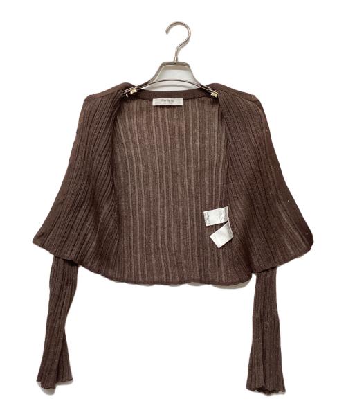 HER LIP TO（ハーリップトゥ）Her lip to (ハーリップトゥ) Random Ribbed Knit Cardigan　(ランダム リブ ニット カーディガン) ブラウン サイズ:sizeMの古着・服飾アイテム