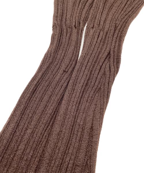 HER LIP TO（ハーリップトゥ）Her lip to (ハーリップトゥ) Random Ribbed Knit Cardigan　(ランダム リブ ニット カーディガン) ブラウン サイズ:sizeMの古着・服飾アイテム