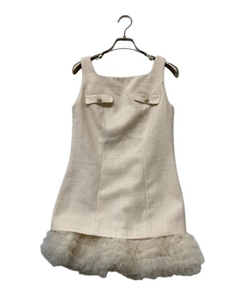 HER LIP TO（ハーリップトゥ）Her lip to (ハーリップトゥ) Roxanne Layered Tulle Mini Dress（ロクサーヌ レイヤード チュール ミニ ドレス） ホワイト サイズ:SIZE Sの古着・服飾アイテム