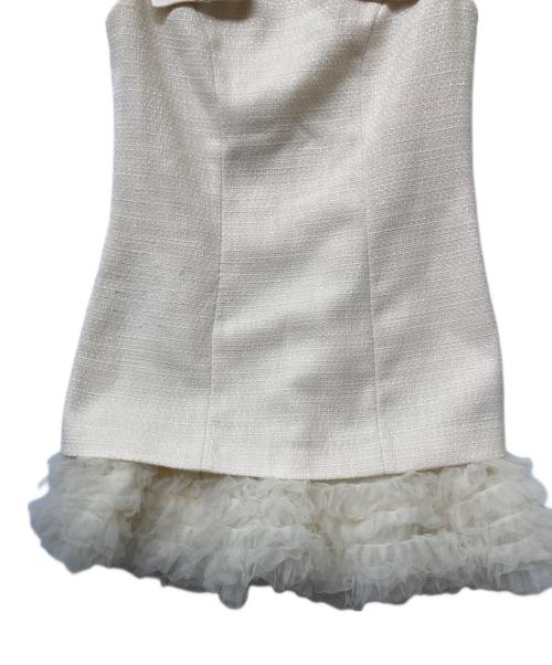 HER LIP TO（ハーリップトゥ）Her lip to (ハーリップトゥ) Roxanne Layered Tulle Mini Dress（ロクサーヌ レイヤード チュール ミニ ドレス） ホワイト サイズ:SIZE Sの古着・服飾アイテム