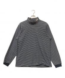 stussy（ステューシー）の古着「タートルネックボーダーカットソー」｜ホワイト×ブラック