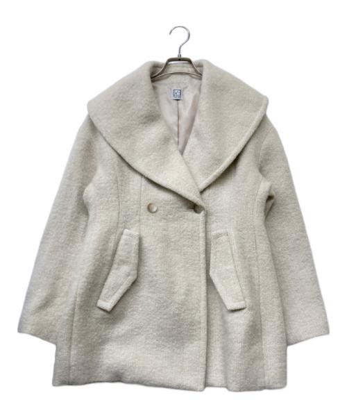 L'AUBE BLANIC（ローブ ブラン）L'AUBE BLANIC (ローブ ブラン) ケープカラーミディコート アイボリー サイズ:Freeの古着・服飾アイテム