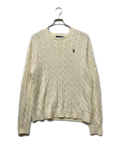 POLO RALPH LAUREN（ポロ・ラルフローレン）POLO RALPH LAUREN (ポロ・ラルフローレン) ケーブルニット ホワイト サイズ:SIZELの古着・服飾アイテム