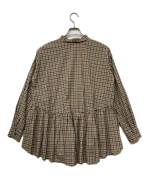 mizuiro-ind（ミズイロインド）mizuiro-ind (ミズイロインド) ワイドチェックシャツ ブラウン サイズ:Freeの古着・服飾アイテム