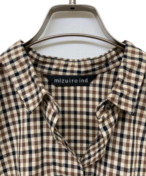 mizuiro-ind（ミズイロインド）mizuiro-ind (ミズイロインド) ワイドチェックシャツ ブラウン サイズ:Freeの古着・服飾アイテム