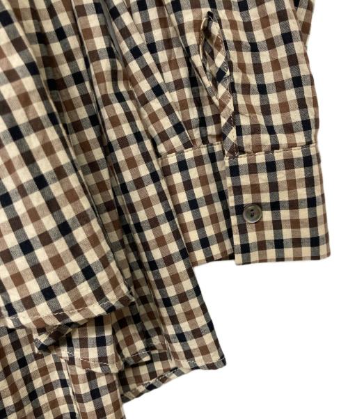mizuiro-ind（ミズイロインド）mizuiro-ind (ミズイロインド) ワイドチェックシャツ ブラウン サイズ:Freeの古着・服飾アイテム