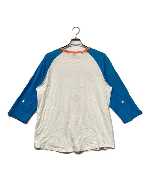 stussy（ステューシー）stussy (ステューシー) ラグランカットソー ブルー×ホワイト サイズ:SIZEMの古着・服飾アイテム
