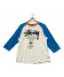 stussy（ステューシー）の古着「ラグランカットソー」｜ブルー×ホワイト