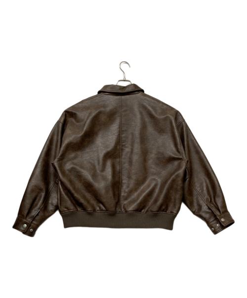 B.C STOCK（ビーセーストック）B.C STOCK (ビーセーストック) フェイクレザー A2 ブルゾン ブラウン サイズ:Mの古着・服飾アイテム