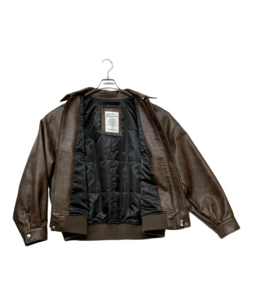 B.C STOCK（ビーセーストック）B.C STOCK (ビーセーストック) フェイクレザー A2 ブルゾン ブラウン サイズ:Mの古着・服飾アイテム