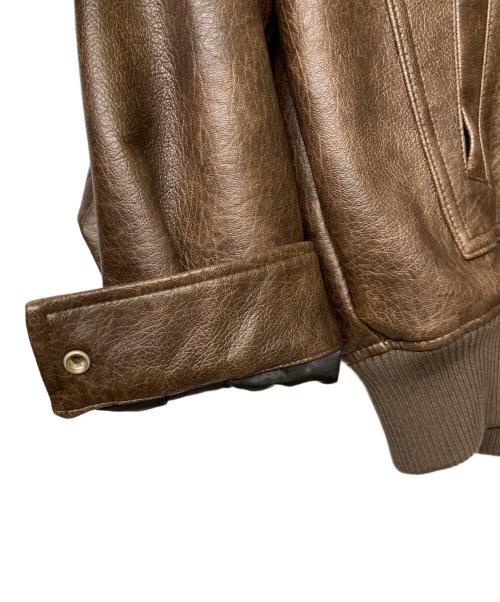 B.C STOCK（ビーセーストック）B.C STOCK (ビーセーストック) フェイクレザー A2 ブルゾン ブラウン サイズ:Mの古着・服飾アイテム