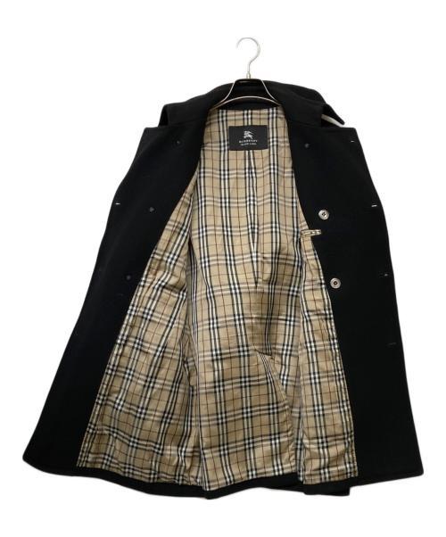BURBERRY BLACK LABEL（バーバリーブラックレーベル）BURBERRY BLACK LABEL (バーバリーブラックレーベル) カシミヤブレンドウールPコート ブラック サイズ:Lの古着・服飾アイテム