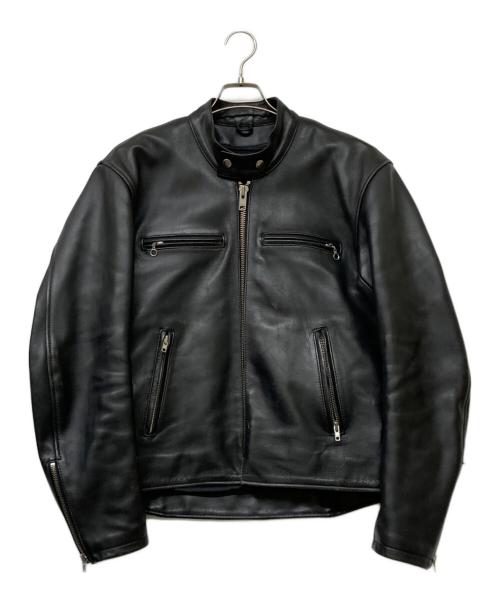 KADOYA（カドヤ）KADOYA (カドヤ) ライナー付きシングルレザーライダースジャケット ブラック サイズ:3Lの古着・服飾アイテム